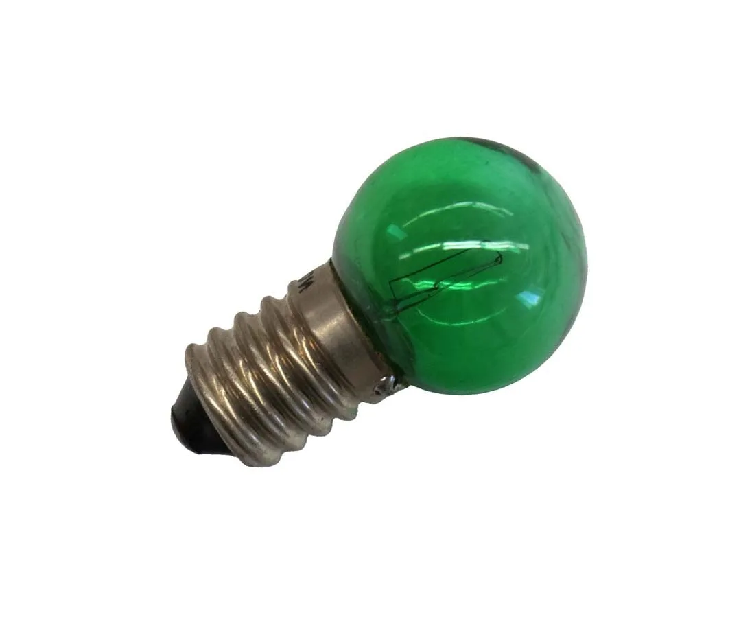 Kugellampe 36V 10W 25x47mm E14 grün Kugellampe 36V 10W 25x47mm E14 grün