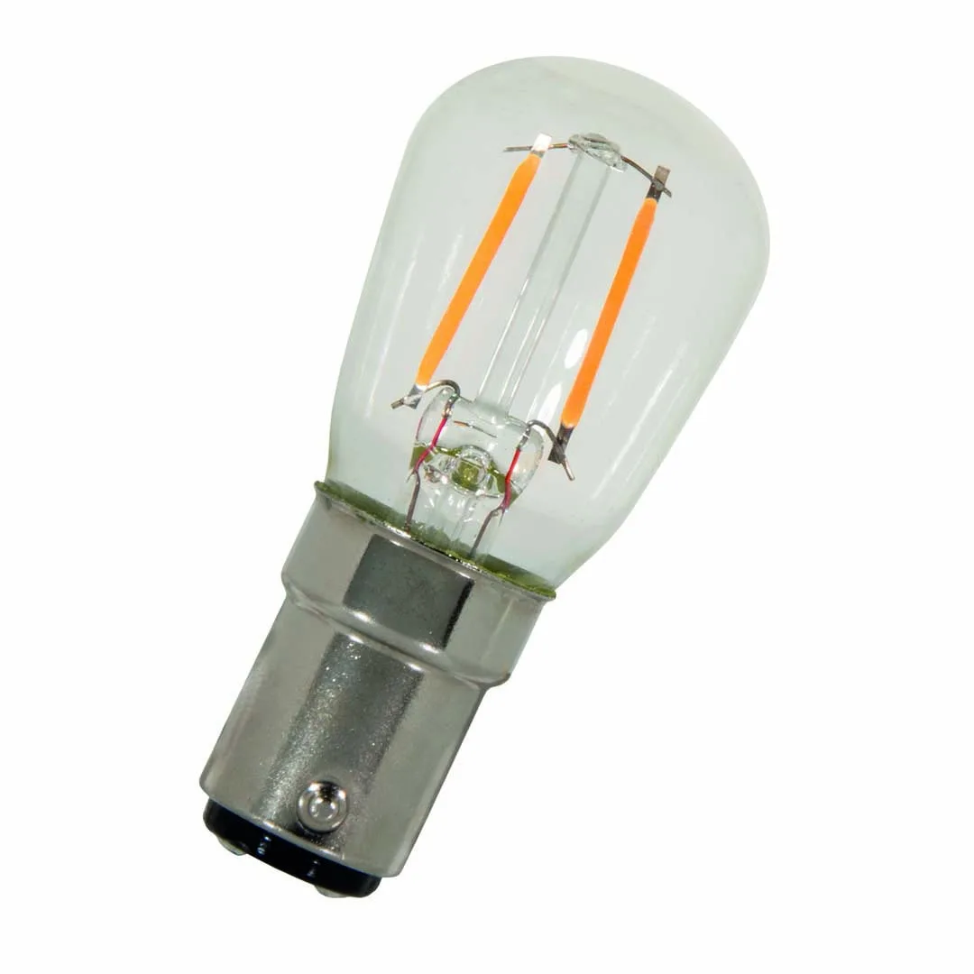 LED Kugel Filament 240V 1W P26x58mm Ba15d 2700K 120lm 827