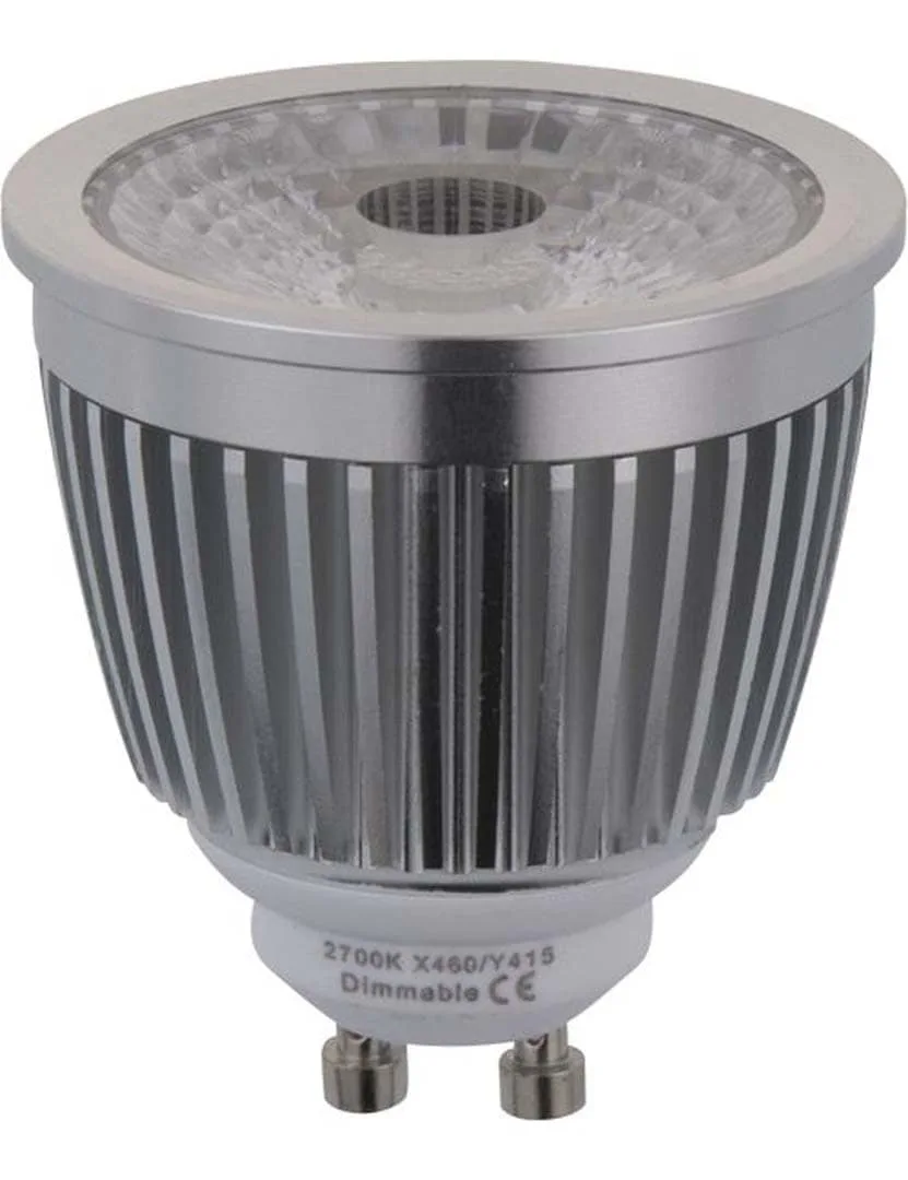 LED MR16 GU10 PMMA 50×65 230V 400Lm 5W 827 38° AC Silver Dim