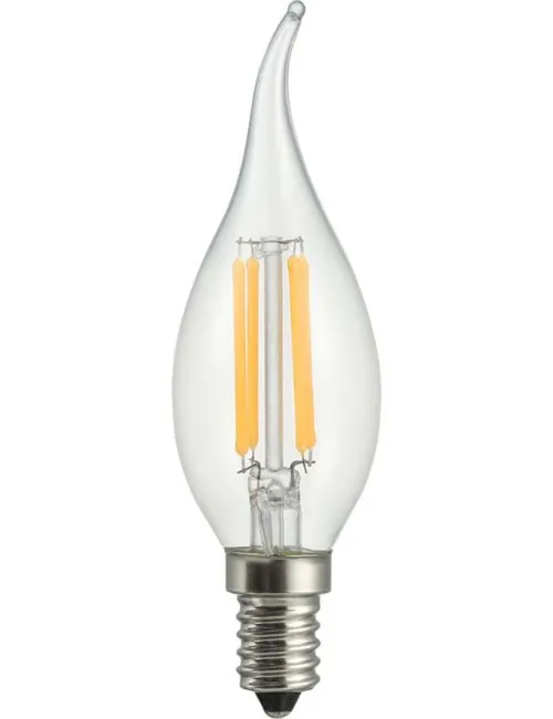 LED Windstosskerze E14 Fila Tip Candle C35x120 230V 470Lm 5W 827 AC Clear Dim