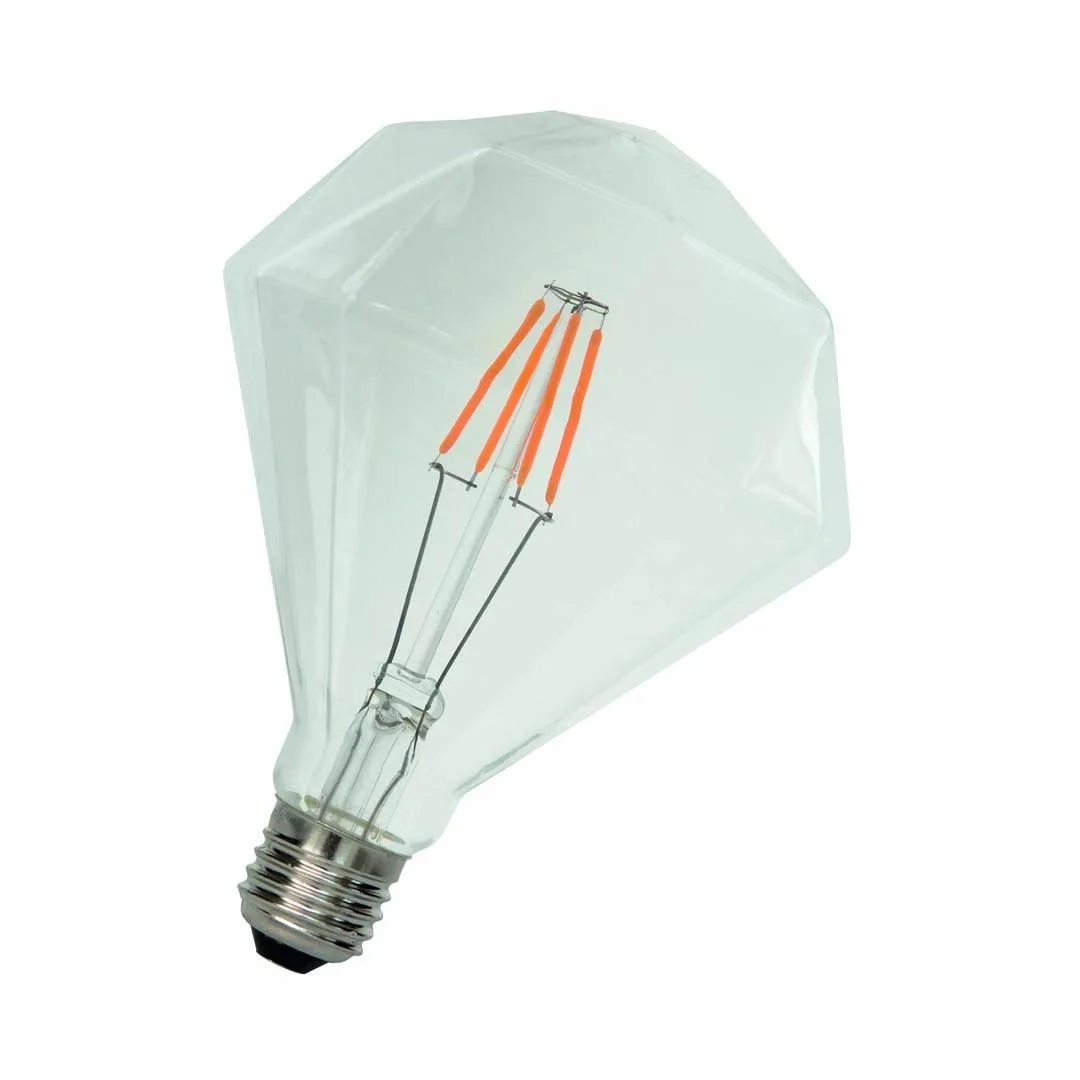 LED Dekorativ FIL Diamond E27 3W 2200K DIM 240V Filament 330Lm 120x165mm