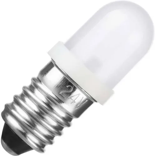 LED Signal-Röhrenlampe E10 Single Led T8.5x28 12V 20mA AC/DC Diffused 20Khrs